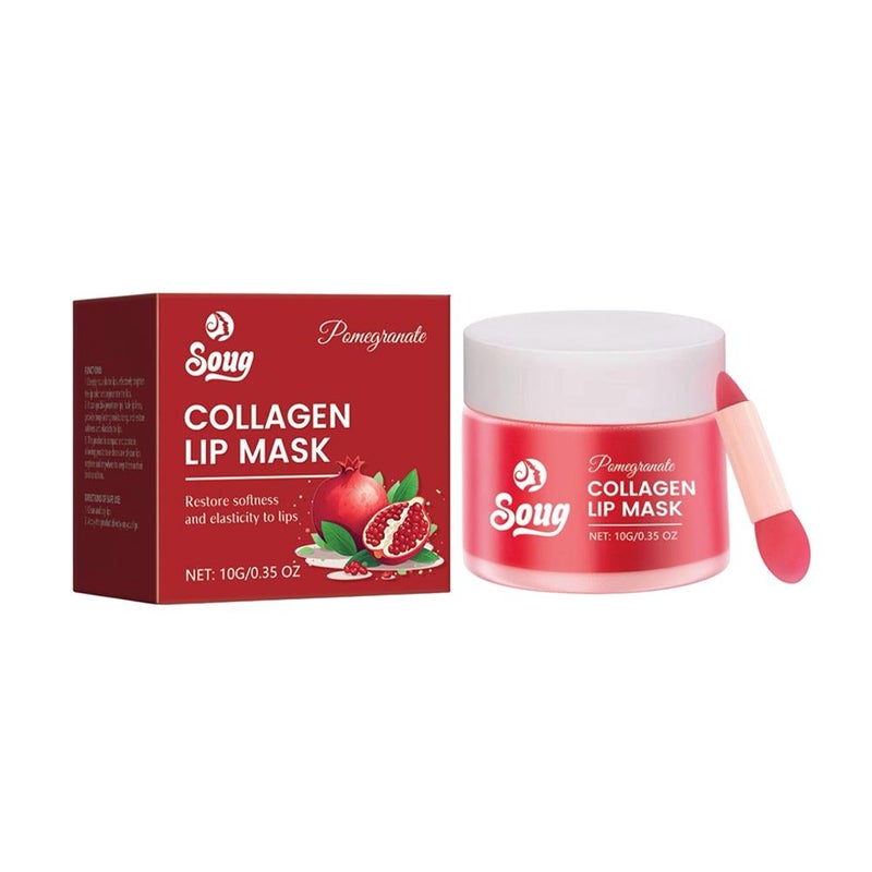 Soug Pomegranate Lip Mask: Moisturizes, brightens, nourishes, protects against dryness, cracking, and fine lines.